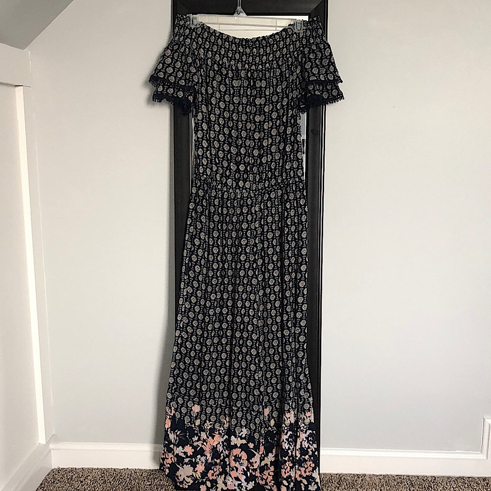 Navy Floral Print Jumpsuit